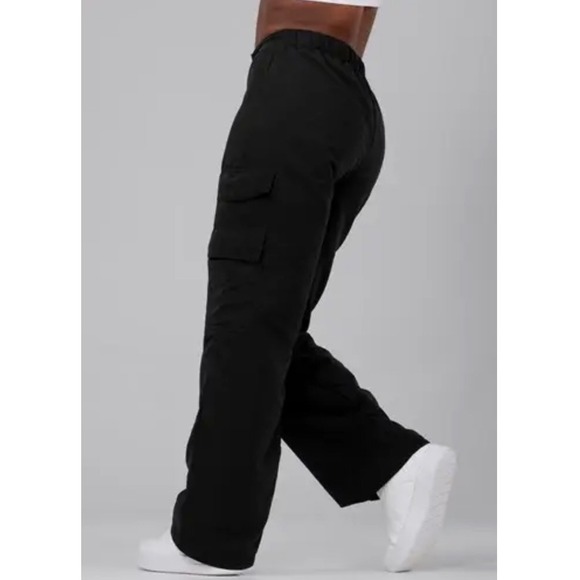 Weissman Wide Leg Cargo Pants Women's Mid Rise Black Dancewear Size SA - Picture 2 of 16